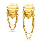 Fax Jewelry | Kascade Dual Chain Tassel Earrings | 18 Karat Gold Plated 