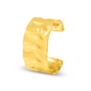 Fax Jewelry  | 'Gabi' Large Hammered Cuff Bracelet | 18 karat Gold Bracelet