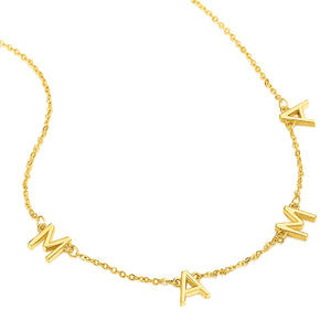 Fax Jewelry | Mama Needs Space Alphabet Necklace | 18 Karat Gold Plated