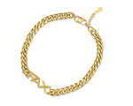 FAX Jewelry | 'Signature Cuban Chain Link Choker 18K Gold Plated Stainless Steel | Front