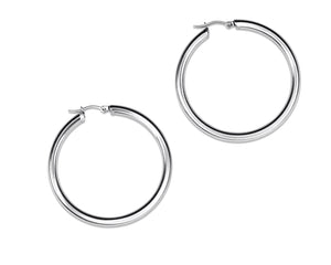FAX Jewelry | 'All Night' Hollow Hoop Earrings | silver effect stainless steel