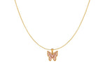 FAX Jewelry | 'Mariah' Gold Plated Butterfly Necklace - Pink