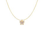 FAX Jewelry | 'Mariah' Gold Plated Butterfly Necklace - White