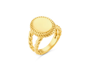 'Bea' Vintage Inspired Oval Signet Ring