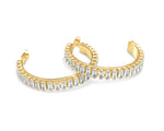 FAX Jewelry | 'Crystal Clear' Gold-Plated Hoop Earrings | 18K Gold Plated Stainless Steel Hoops with rectangular zirconias setting