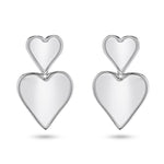 FAX Jewelry | 'Libi Double Heart Dangle Earrings' | Stainless Steel