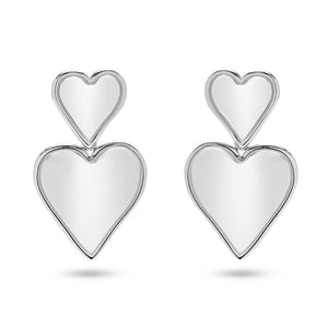 FAX Jewelry | 'Libi Double Heart Dangle Earrings' | Stainless Steel