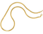'Haute Herringbone' 18k Gold Plated Stainless Steel Necklace | 18-karat gold plated stainless steel herringbone chain necklace with lobster clasp closure