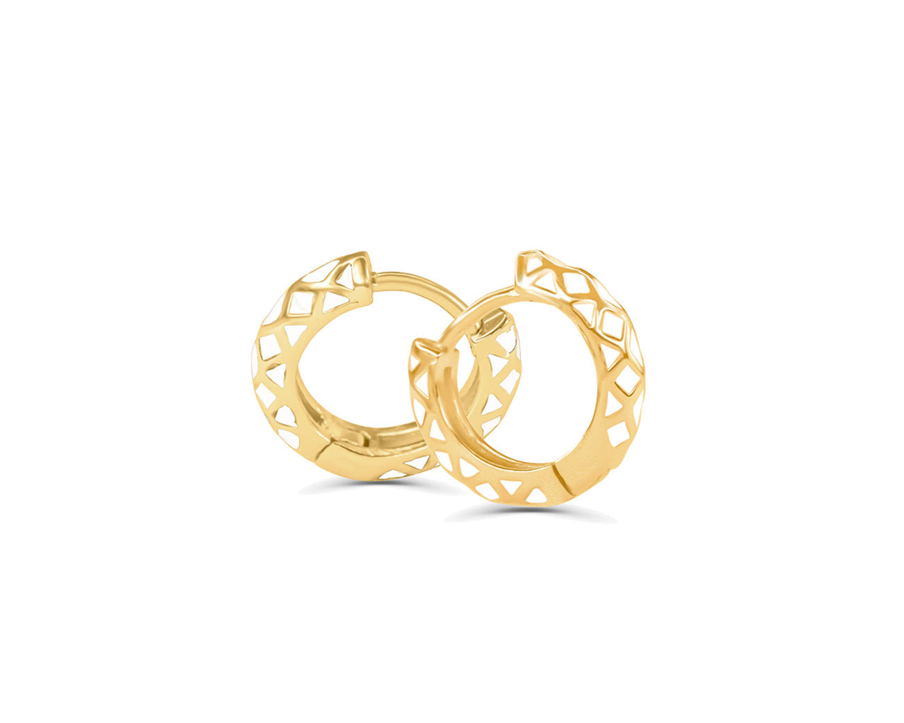 FAX Jewelry | 'Hug It Out' White Enamel Huggie Earrings | Gold