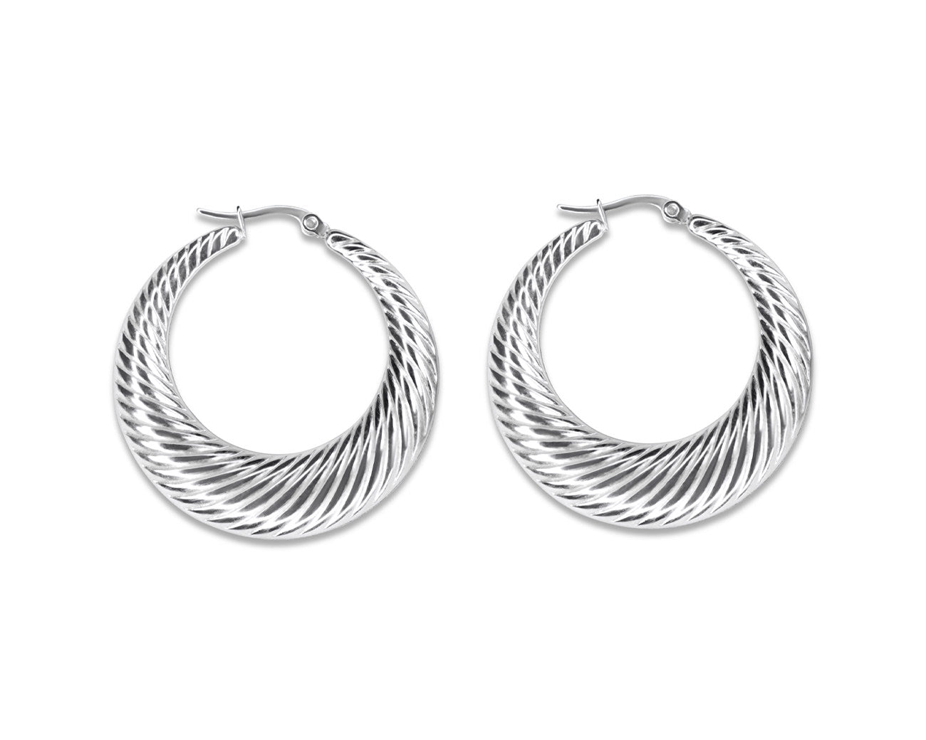 FAX Jewelry | Maeve 38 Foxy Large Hoop Earrings | Stainless Steel