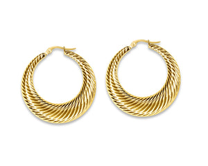 FAX Jewelry | Maeve 38 Foxy Large Hoop Earrings | 18 karat gold plated Stainless Steel