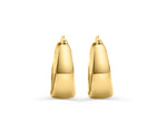 FAX Jewelry | 'Still Standing' Medium Hoop Earrings | 18-karat gold plated stainless steel hoop latch closure earrings  | front view