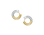 FAX Jewelry | 'Two-Faced' Midi Hoop Huggie Earrings | 18-karat gold plated stainless steel hoop earrings with huggie closure