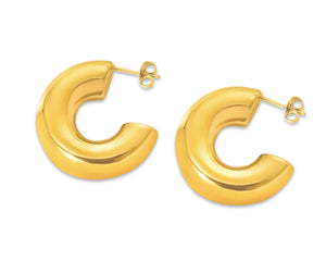FAX Jewelry | 'Evie' Chunky Gold Hoop Earrings | 18 karat gold plated stainless steel 